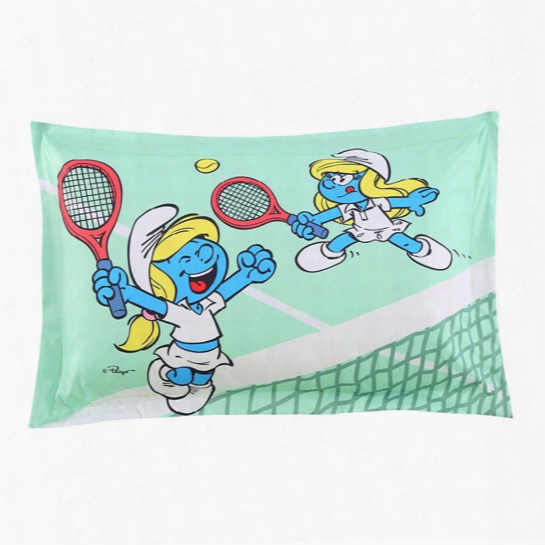 Smurfette Playing Tennis One Piece Cotton Blends Bed Pillowcase