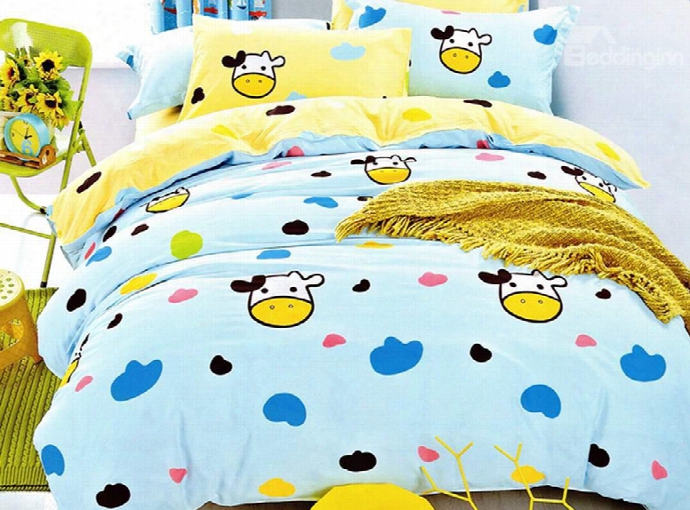 Super Cute Cow Print 3-piece Cotton Duvet Cover Sets