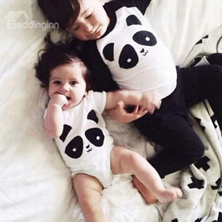 Super Cute Panda Design 100% Cotton Baby And Kids Pajama