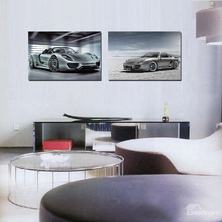 Top Selling Sports Car 2-pieces Of Crystal Film Art Wall Print