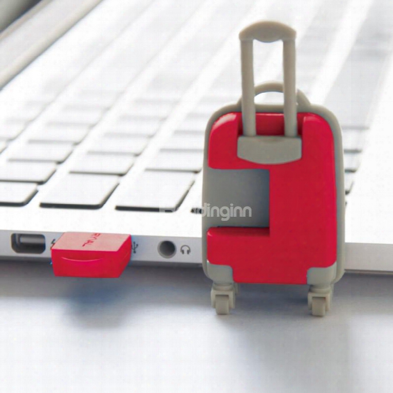 Unique Design Red Luggage Cases Shaped Usb Flash Drive