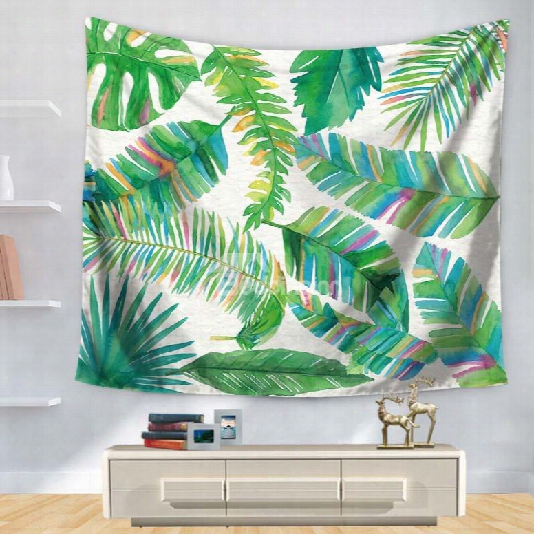 Various Tropical Plants And Impose  Leaves Decorative Hanging Wall Tapestry