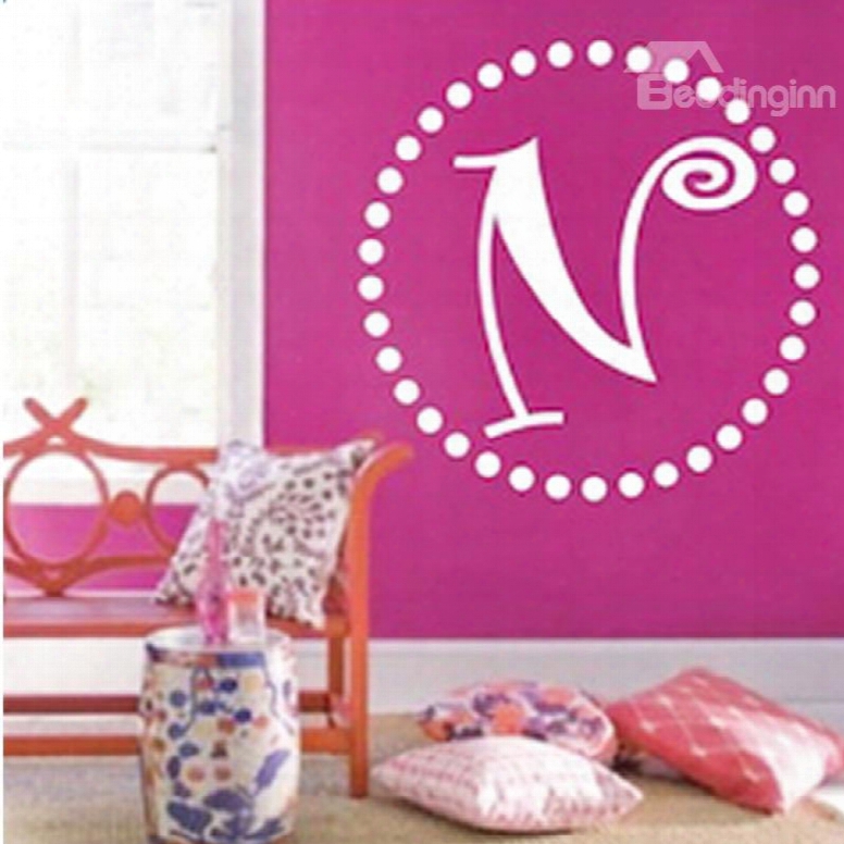 24␔24in Letter Pattern Creative Style Pvc Waterproof And Durable Round Custom Wall Stickers