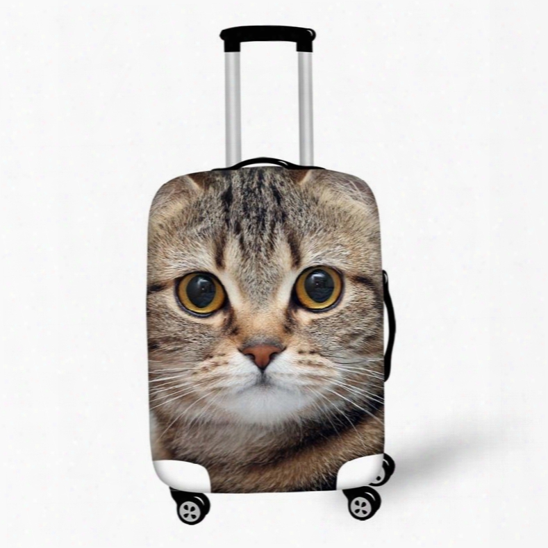 3d Animals Pattern Cat Waterproof Anti-scratch Travel Luggage Cover