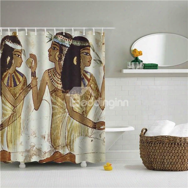 3d Chatting Women Printed Polyester Bathroom Shower Curtain