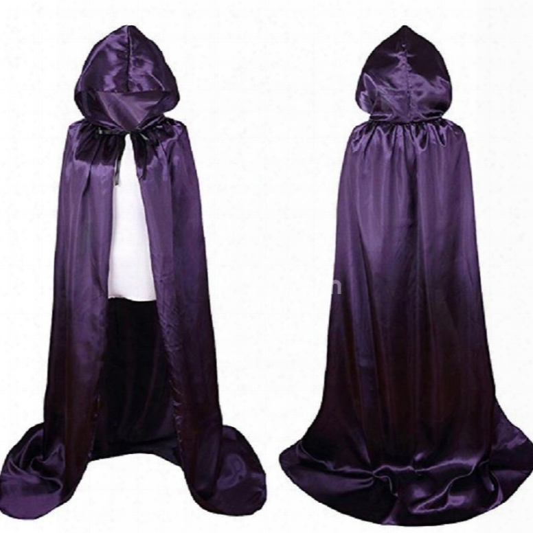 Adult Women's Satin Cloak Cape Black/purple