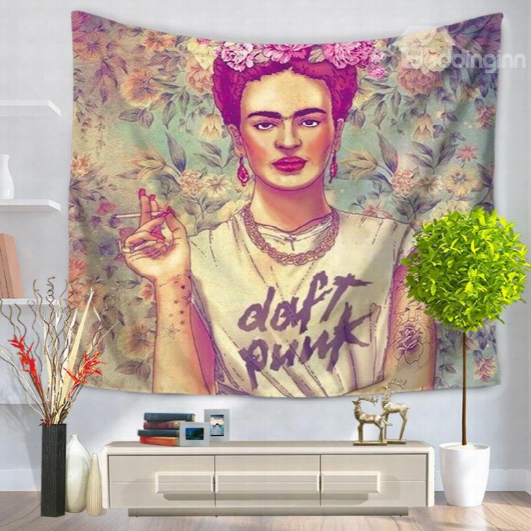 Artwork Daft Punk Print Frida Kahlo Mexico Latin Style Decorative Hanging Wall Tapestry