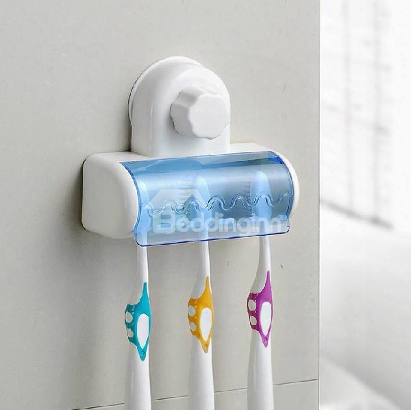 Creative Adhesive Disc Gathering Five Stages Toothbrush Holder