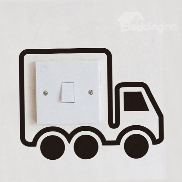 Creative Little Truck Light Switch Removable Wall Sticker