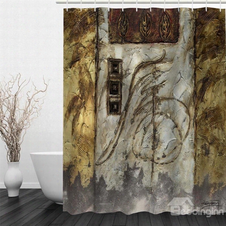 Door Specimen Vintage Style 3d Polyester Waterproof And Eco-friendly Shower Curtain