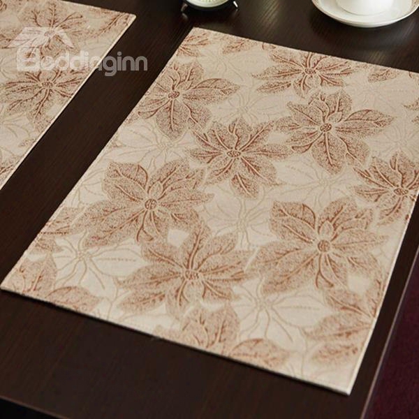 Fashion Design Fabric Flower Pattern Washable Stain Resistant Table Placemat