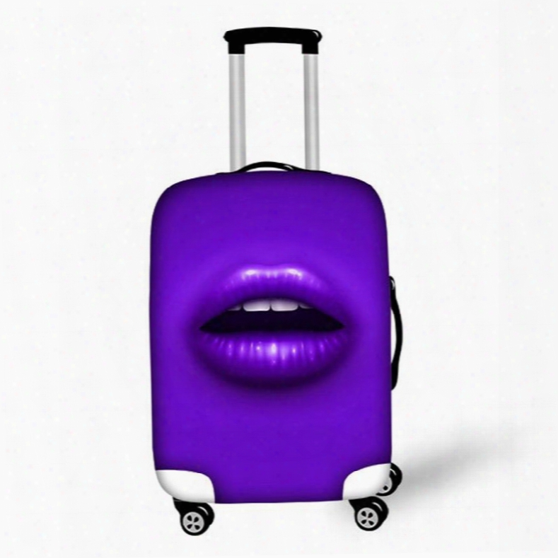 Fashion Lip Pattern Multicolor Option 3d Painted Luggage Protect Cover