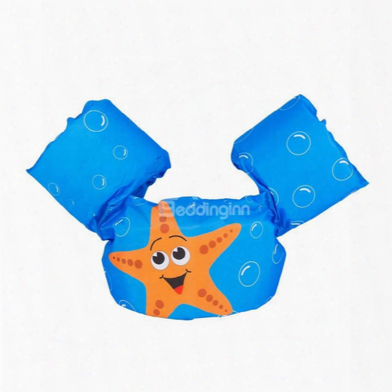 Float Starfish Pattern Non-woven Fabrics Blue Kids Swimwear