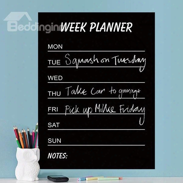 Functional Home And Office Week Planner Blackboard Wall Sticker