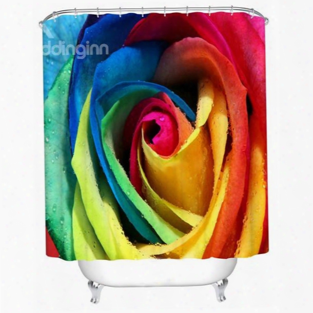 Glourious Colorful Rose Design Vivid 3d Shower Curtain