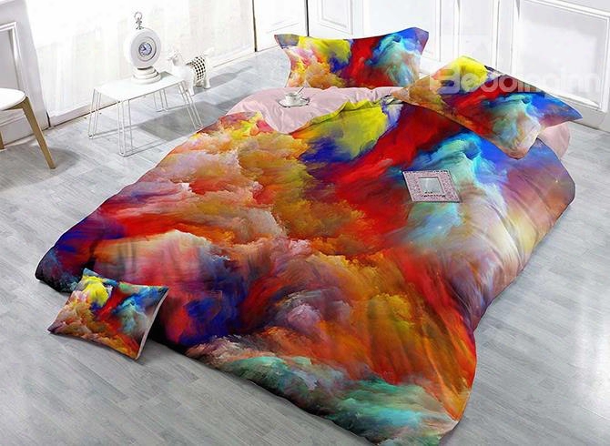 Gorgeous Abstract Colors Print 4-piece Duvet Cover Sets
