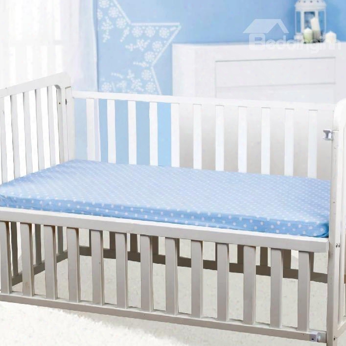 Gorgeous White Polka Dot Baby Crib Fitted Sheet