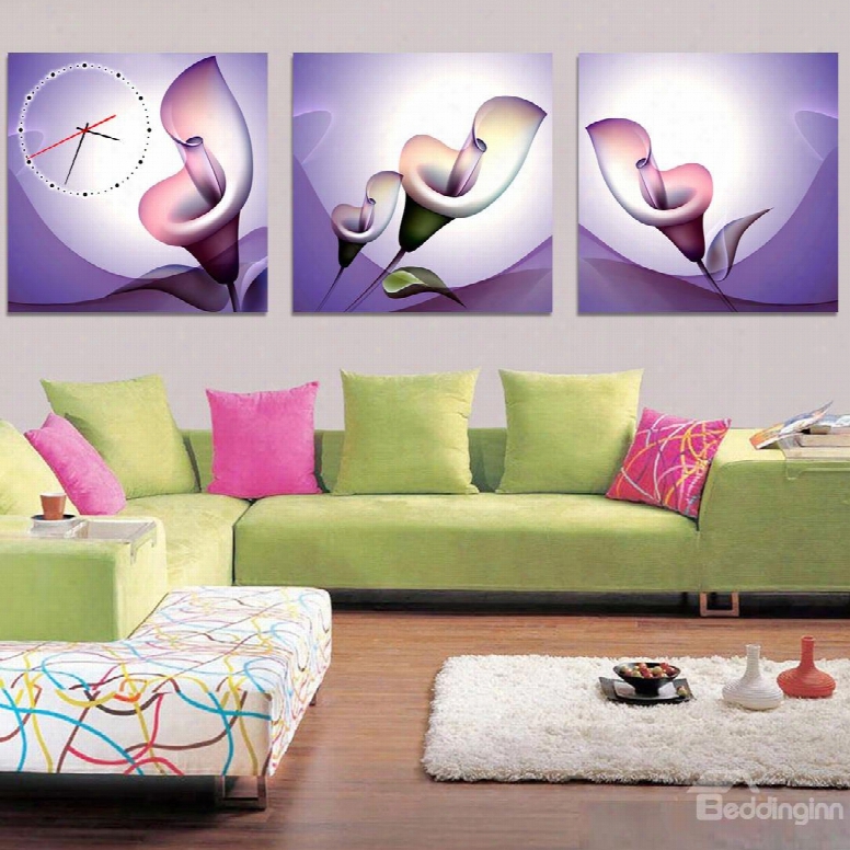 Graceful Calla Lily 3-piece Crystal Film Art Wall Print