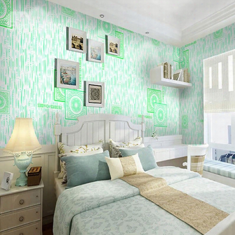 Green Circle And Squafe Printings 3d Waterproof Wall Mural