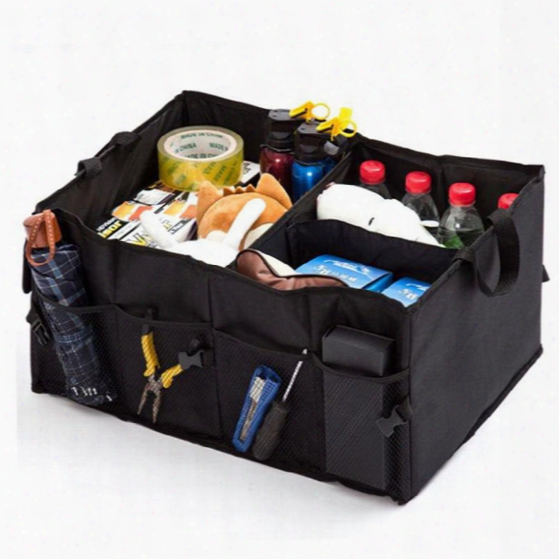 High Capacity Oxford Cloth Folding Black Car Trunk Organizer