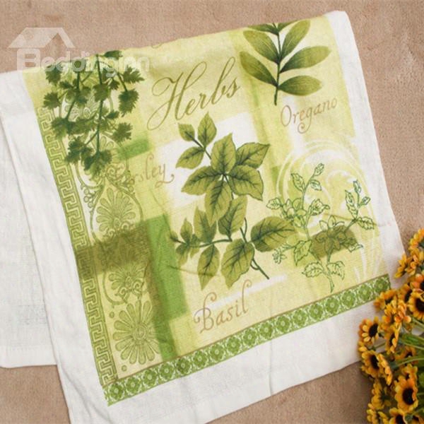 Lovely High Class Green Leaves Cotton Towels