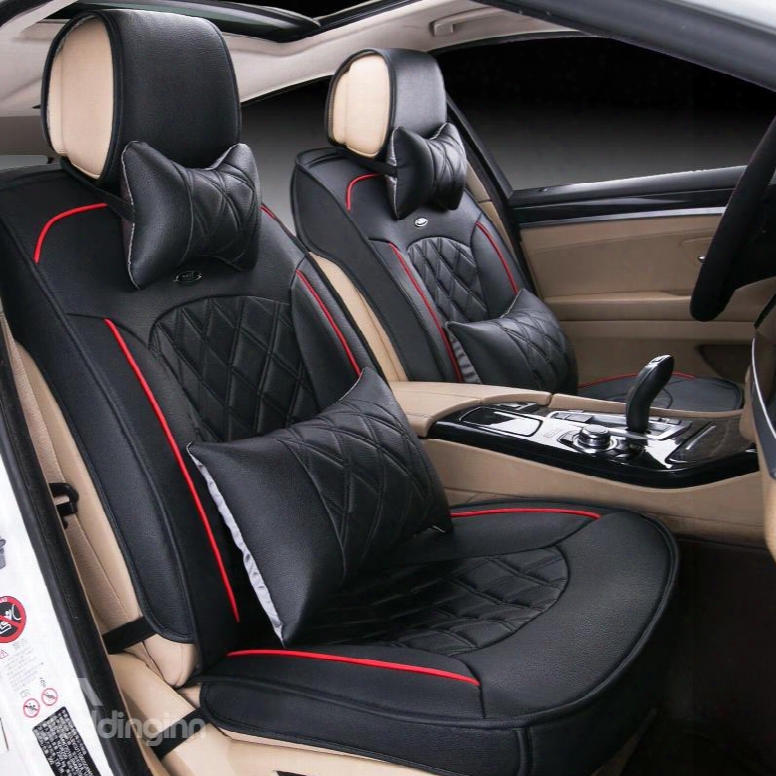 Luxury Series Business Design Plaid Diamond Patterns Universal Car Seat Cover