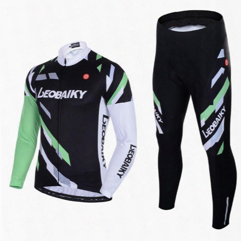 Men's Cycling Clothing Set Breathable Quick Dry Long Sleeve Jersey Shadow