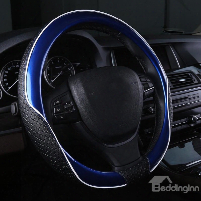 New Contrast Color Style Durable Pu Material Medium Car Steeirng Wheel Cover