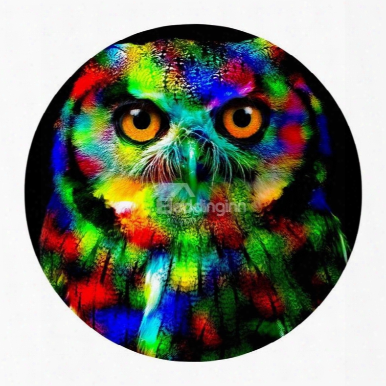Owl Pvc Abstract Colorful Round Anti- Slip And Water Absorption Entrance Doormat