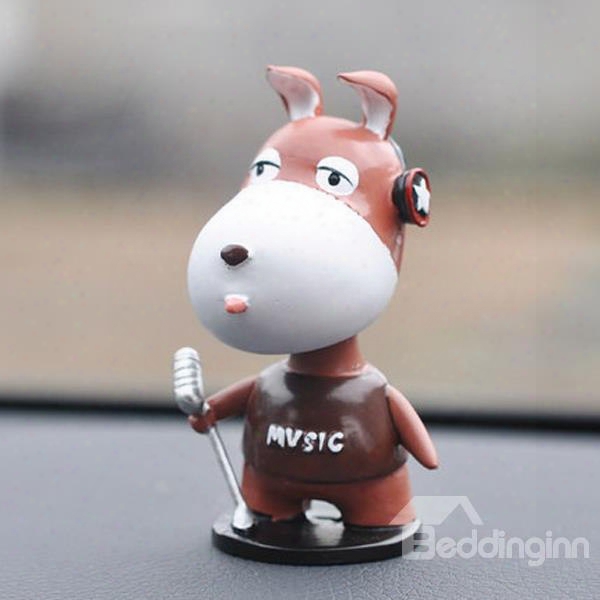 Popular Fashional Pig Cartoon Singer Creative Car Decor