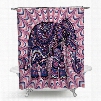 3D Waterproof Elephant Printed Bohemia Style Polyester Purple Shower Curtain