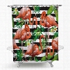 3D Waterproof Flamingos and Green Plants Printed Polyester Shower Curtain