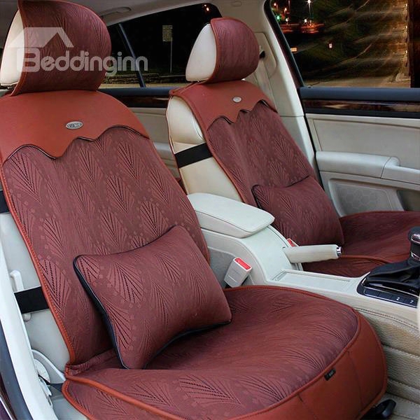 Pure Color Breathable Cool And Elastic Fabric And Leather Universal Car Seat Covers