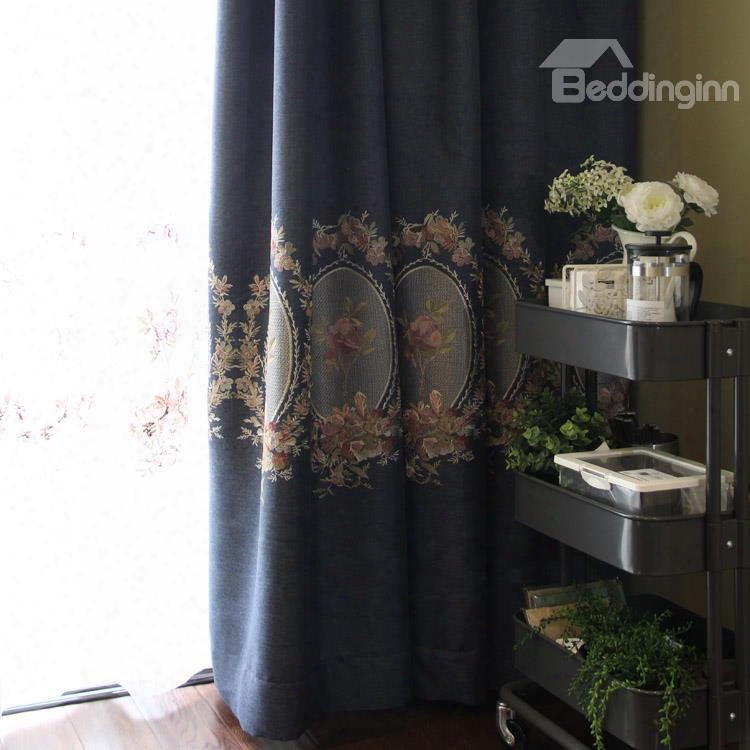 Royal Style Hhigh Quality Embroidery Double Pinch Pleat Curtain