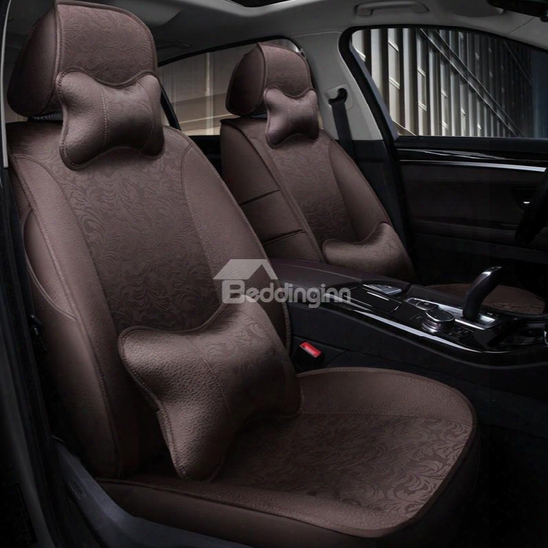 Silky Smooth Luxury Flowers Pattern With Pillows Custom Fit Car Seat Covers