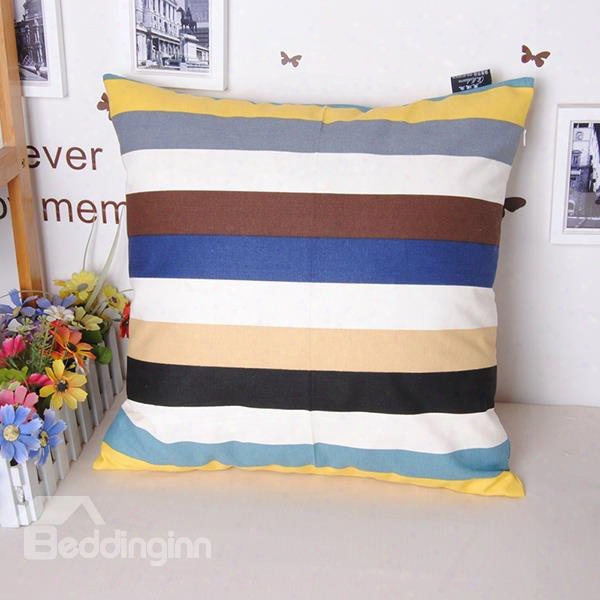 Splendid Trendy Plaid Design Cotton Throw Pillowcase