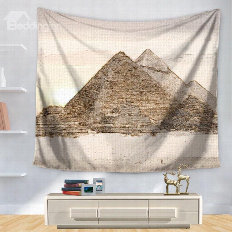 Stick Drawing Abstract Pyramid Decorative Hanging Wall Tapestry