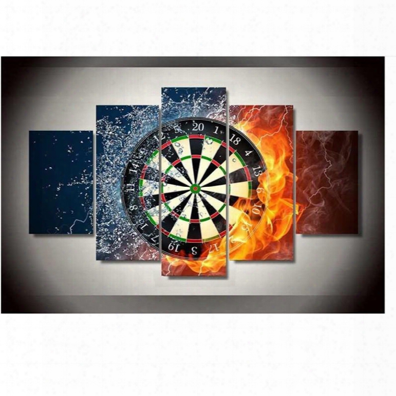 Target In Water And Fire Hanging 5-piece Canvas Eco-friendly And Waterproof Non-framed Prints