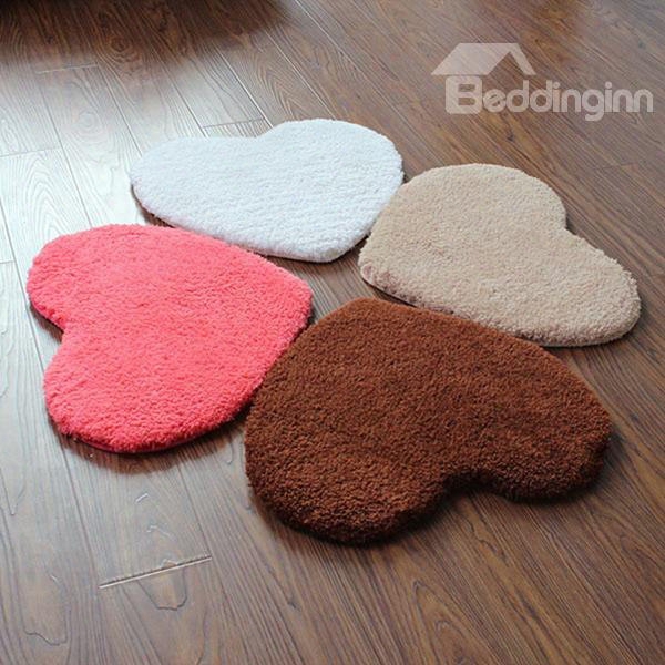 Top Quality Super Soft Ermine Heart Shaped Area Rug