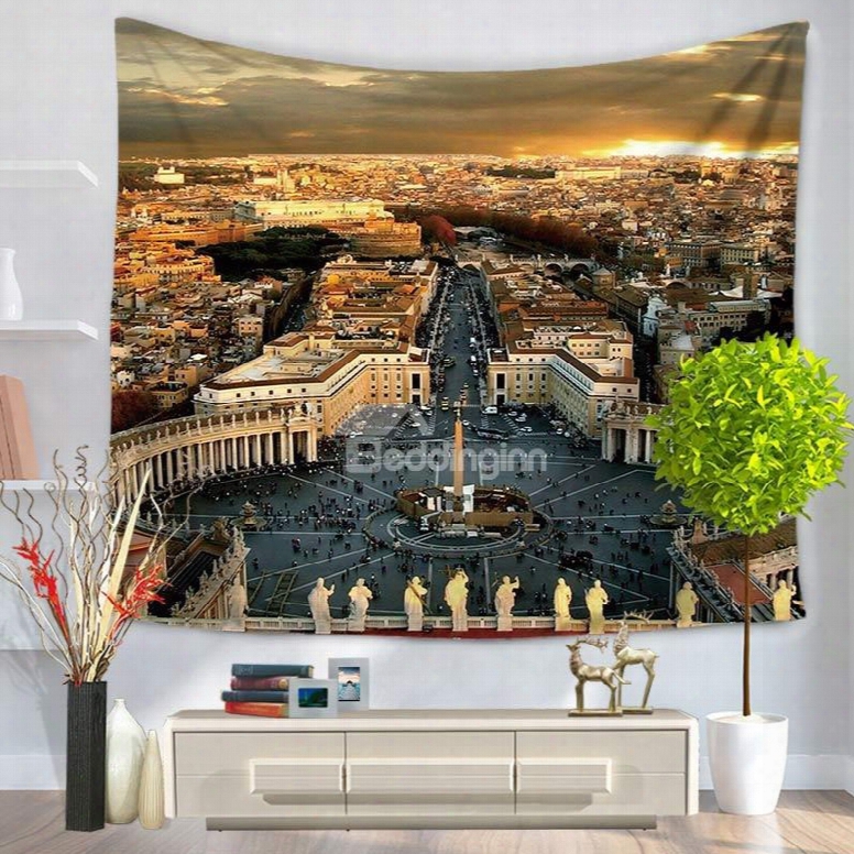 Top View Of European Architecture Saint Peter's Basilica Pattern Decorative Hanging Wall Tapestry