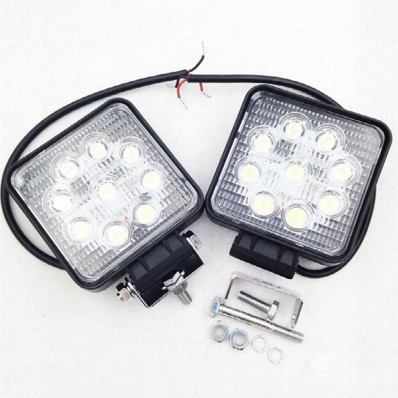 Two Piece Package 27w 9x3w Pro Grade Leds Vehicle Add On Lights High Output