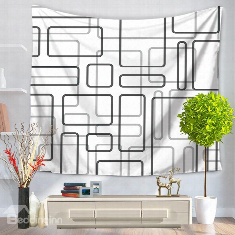 Various Rectangle White Bottom Color Pop Style Decorative Hanging Wall Tapestry