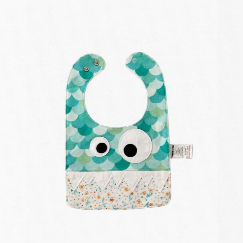 10.23*7.09 In Eyes Decoration Cute Cotton Green Baby Bib