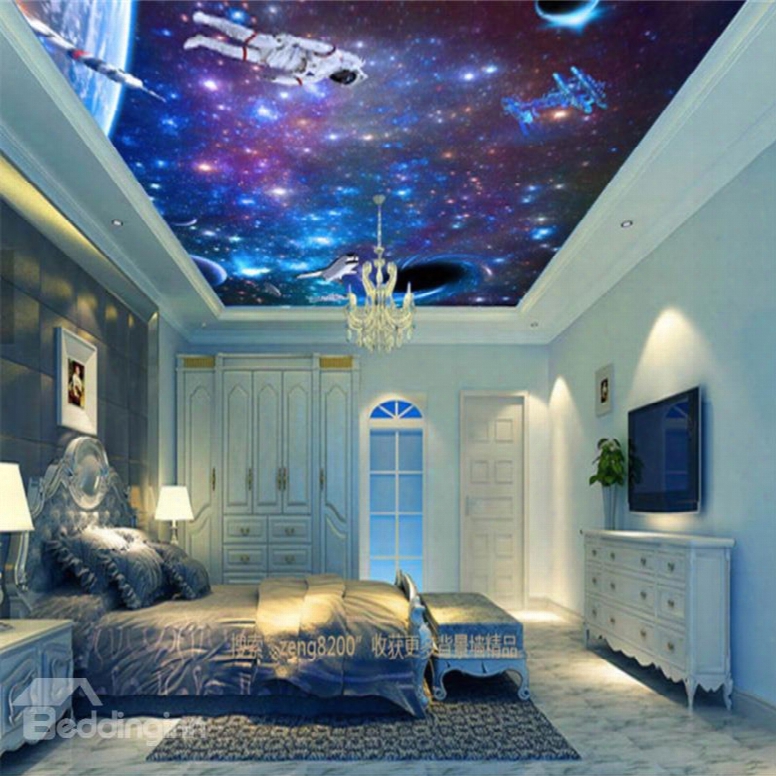 3d Spaceman In Universe Waterproof Durable And Eco-friendly Ceiling Murals