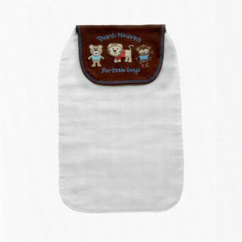 8*13in Cartoon Animals Printed Cotton White Baby Sweatband/towel