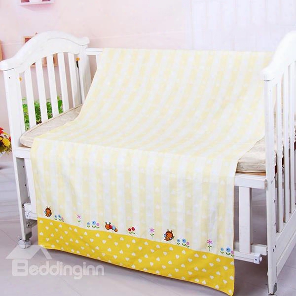 Adorable Yellow Bee Pattern Cotton Baby Crib Sheet