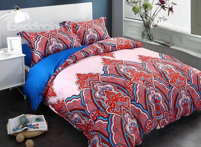 Adorila 60s Brocade Floral Paisley Bohemia Style 4-piece Cotton Bedding Sets/duvet Cover