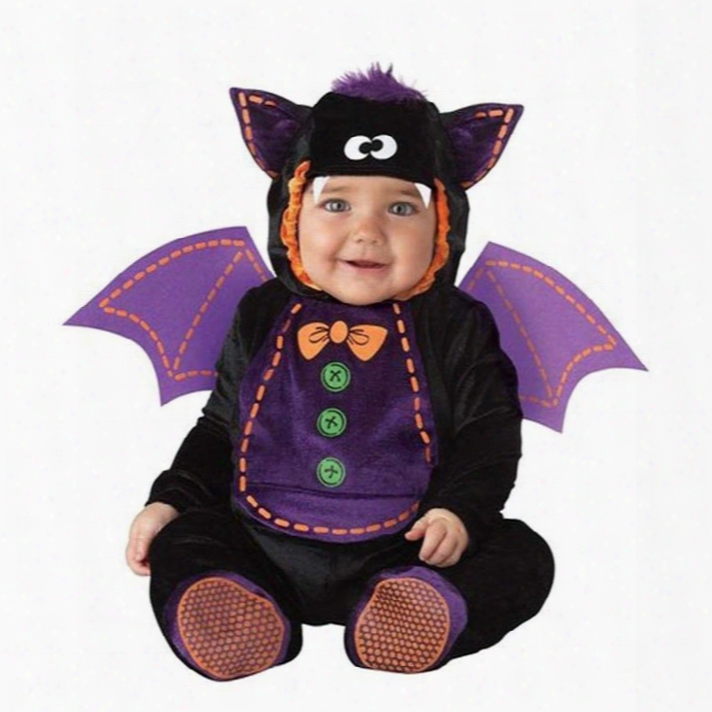 Bat Shaped Swings Decoration Polyester Black And Purple Baby Costume