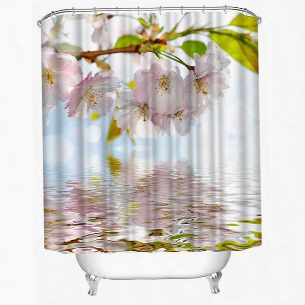 Beautiful Pink Blooming Peach Print 3d Shower Curtain