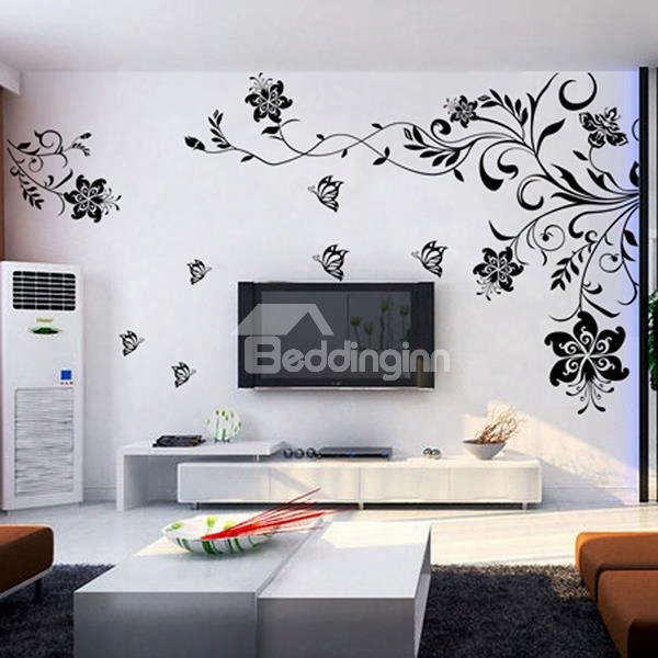 Murky Flowers Removable Tv/sofa Background Wall Stickers